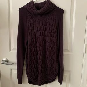 Long, plum sweater. Size XL